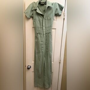 Big Bud Press Sage Green Short Sleeve Jumpsuit XXS